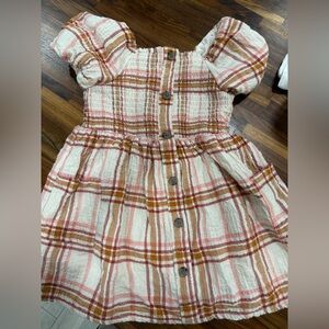 Cat & Jack Pink and Brown Plaid Dress